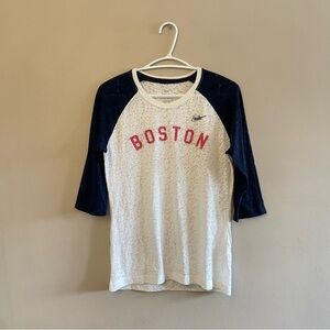 Nike Boston Raglan Shirt - Navy and White